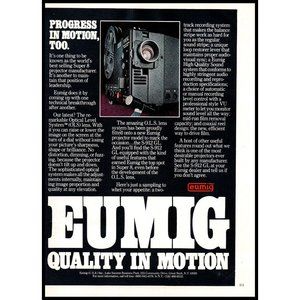 1978 Eumig S-912 Super 8 Movie Film Projector Vintage Print Ad 70s Wall Art